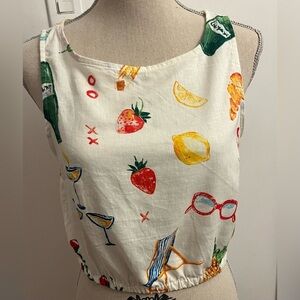 Christian Siriano Top Linen Small